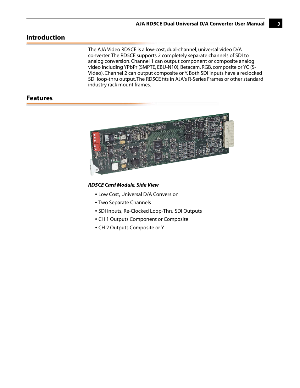 AJA RD5CE User Manual | Page 3 / 14