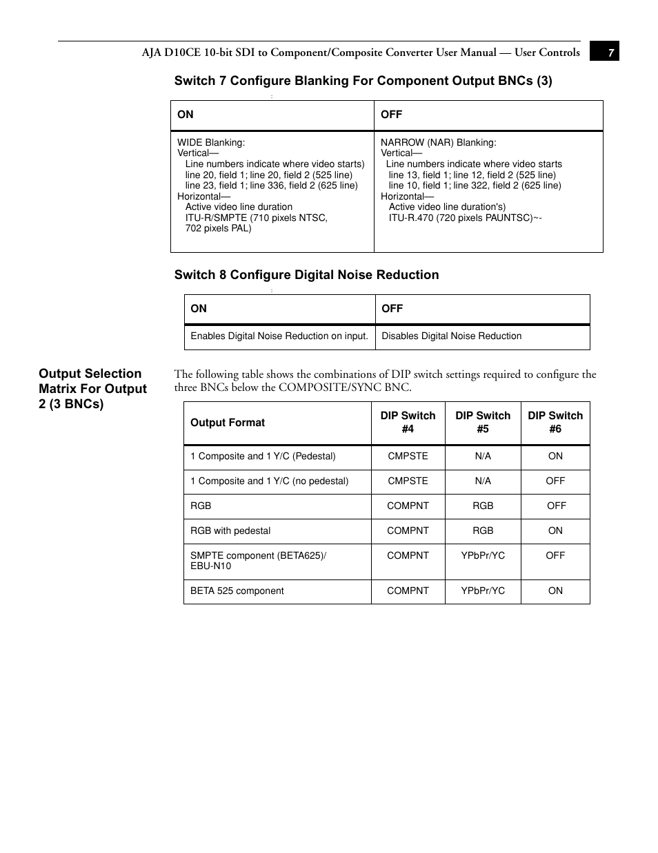 AJA D10CE User Manual | Page 7 / 10