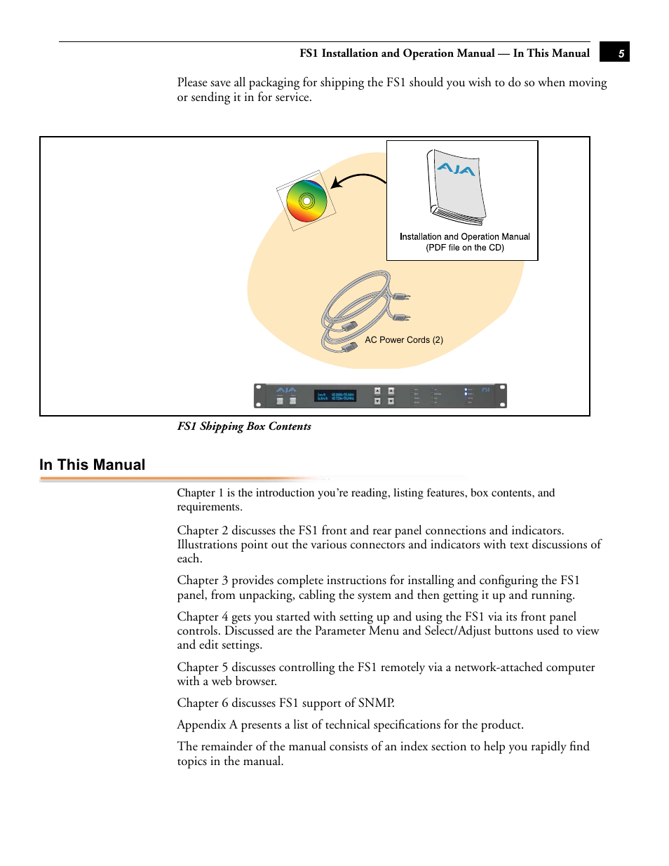 In this manual | AJA FS1 User Manual | Page 13 / 106
