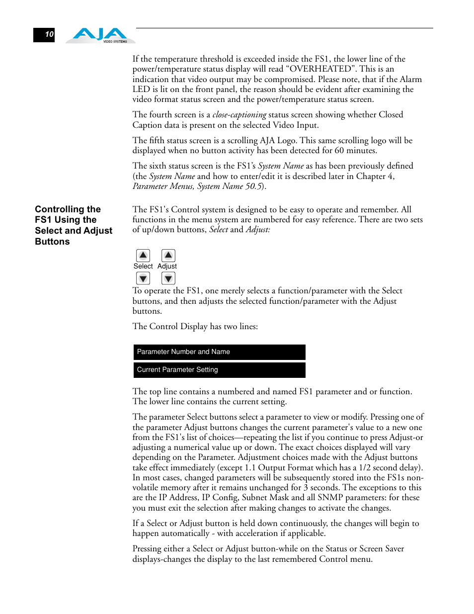 AJA FS1 User Manual | Page 18 / 106