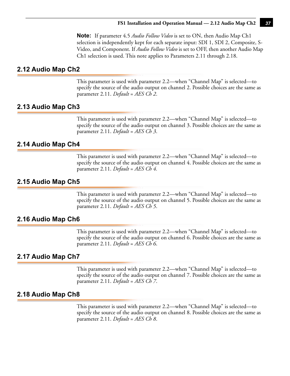 AJA FS1 User Manual | Page 45 / 106