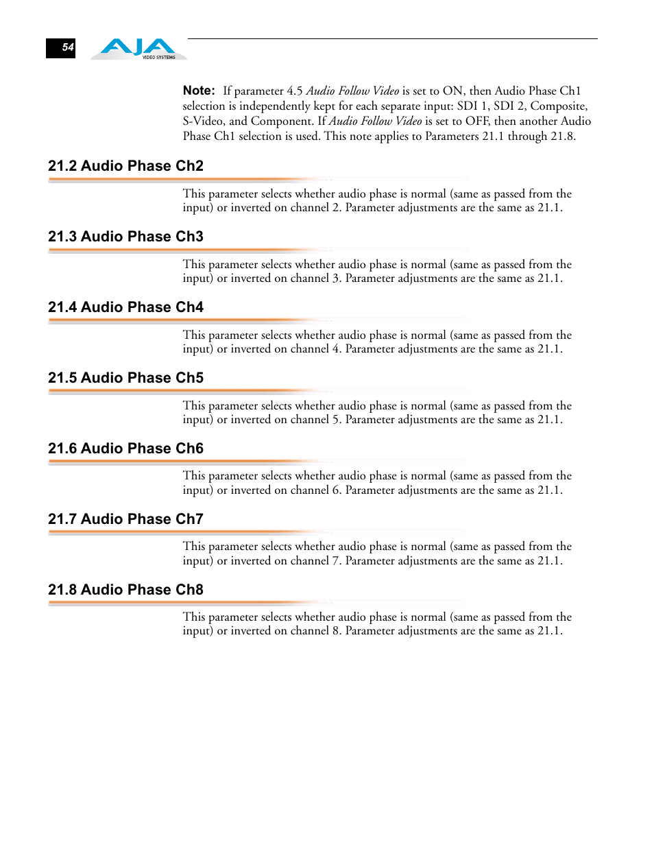 AJA FS1 User Manual | Page 62 / 106