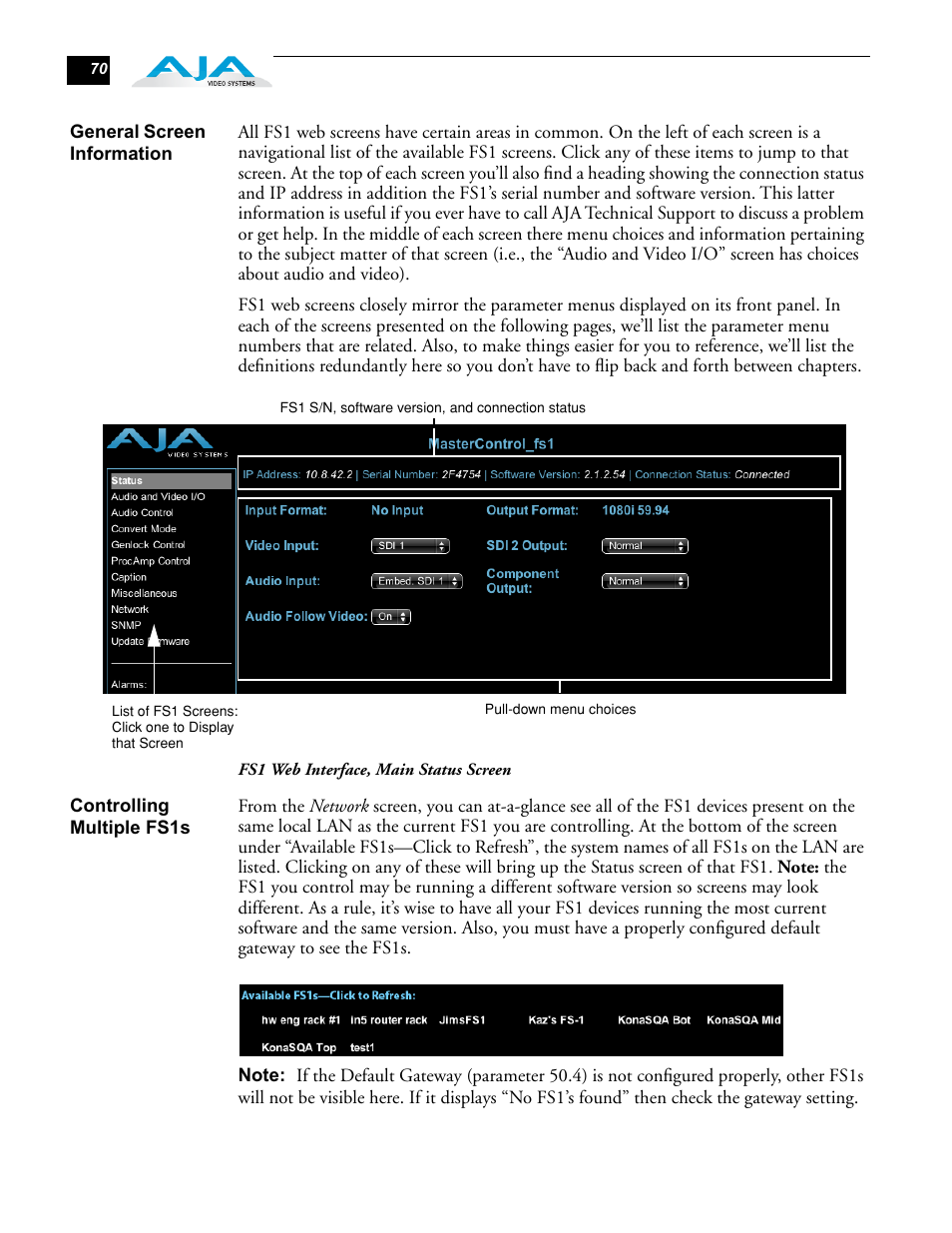 AJA FS1 User Manual | Page 78 / 106
