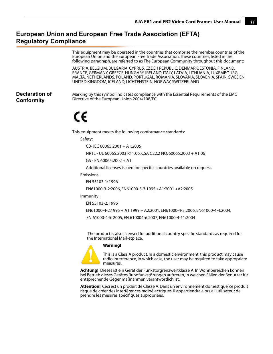 AJA FR2 User Manual | Page 11 / 18
