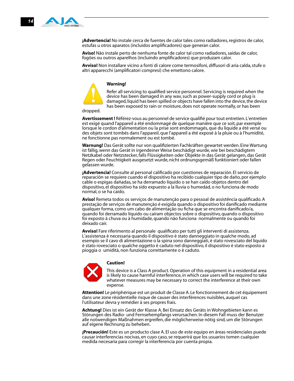 AJA FR2 User Manual | Page 14 / 18