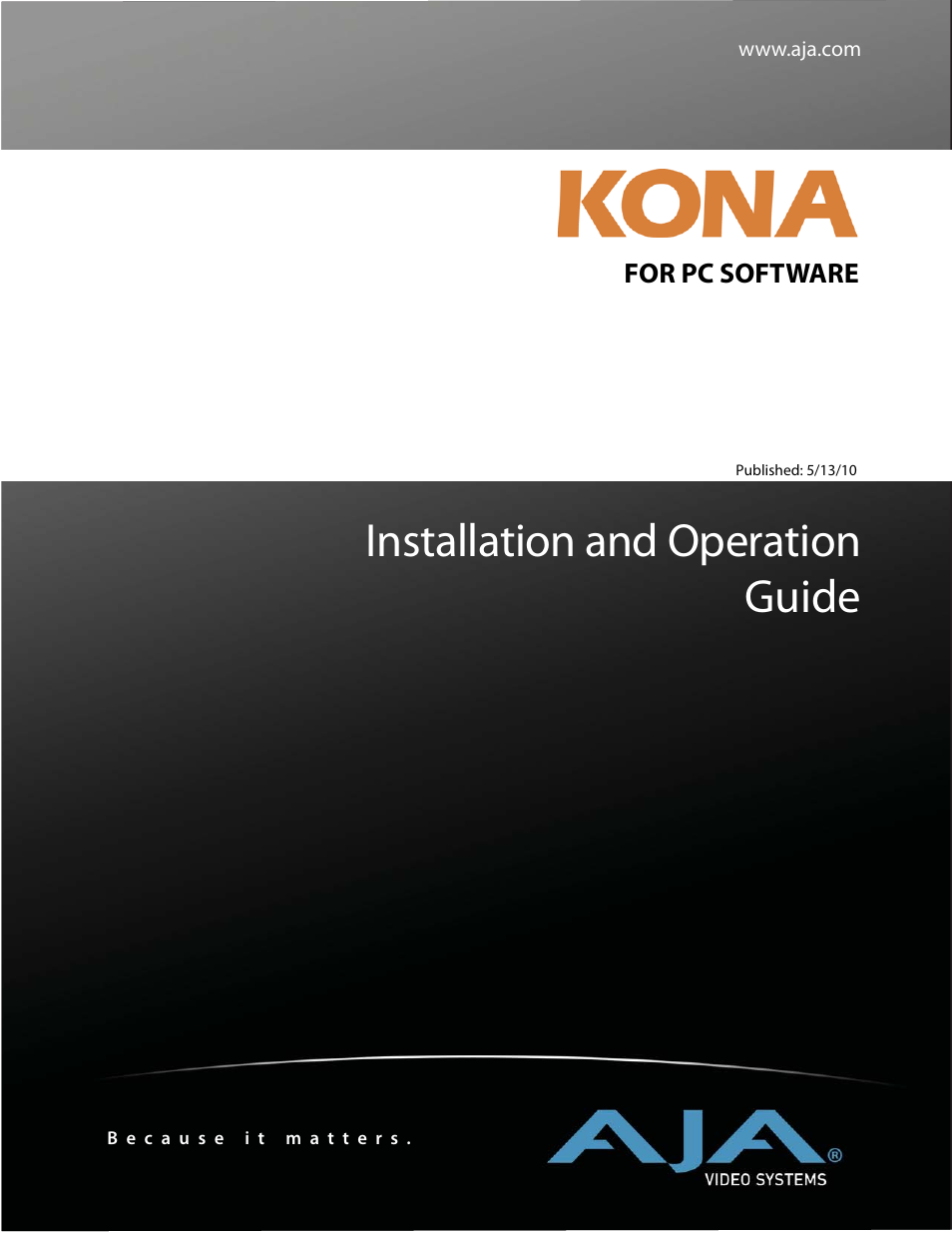 AJA KONA 5.0 User Manual | 128 pages