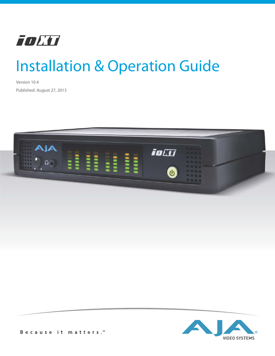 AJA IoXT User Manual | 70 pages