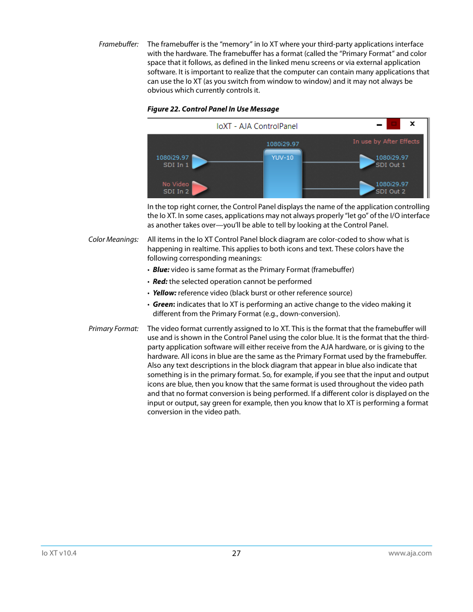 AJA IoXT User Manual | Page 27 / 70