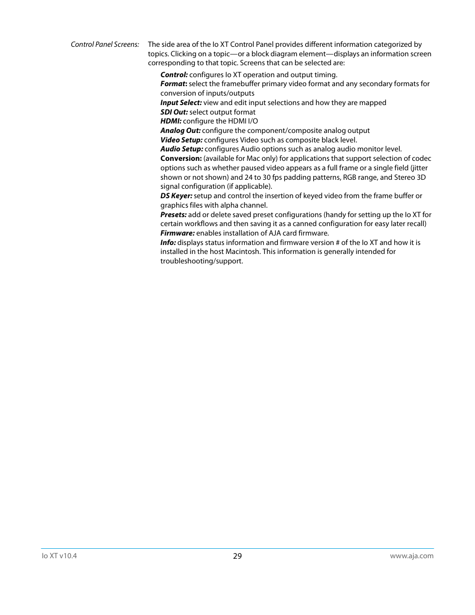 AJA IoXT User Manual | Page 29 / 70