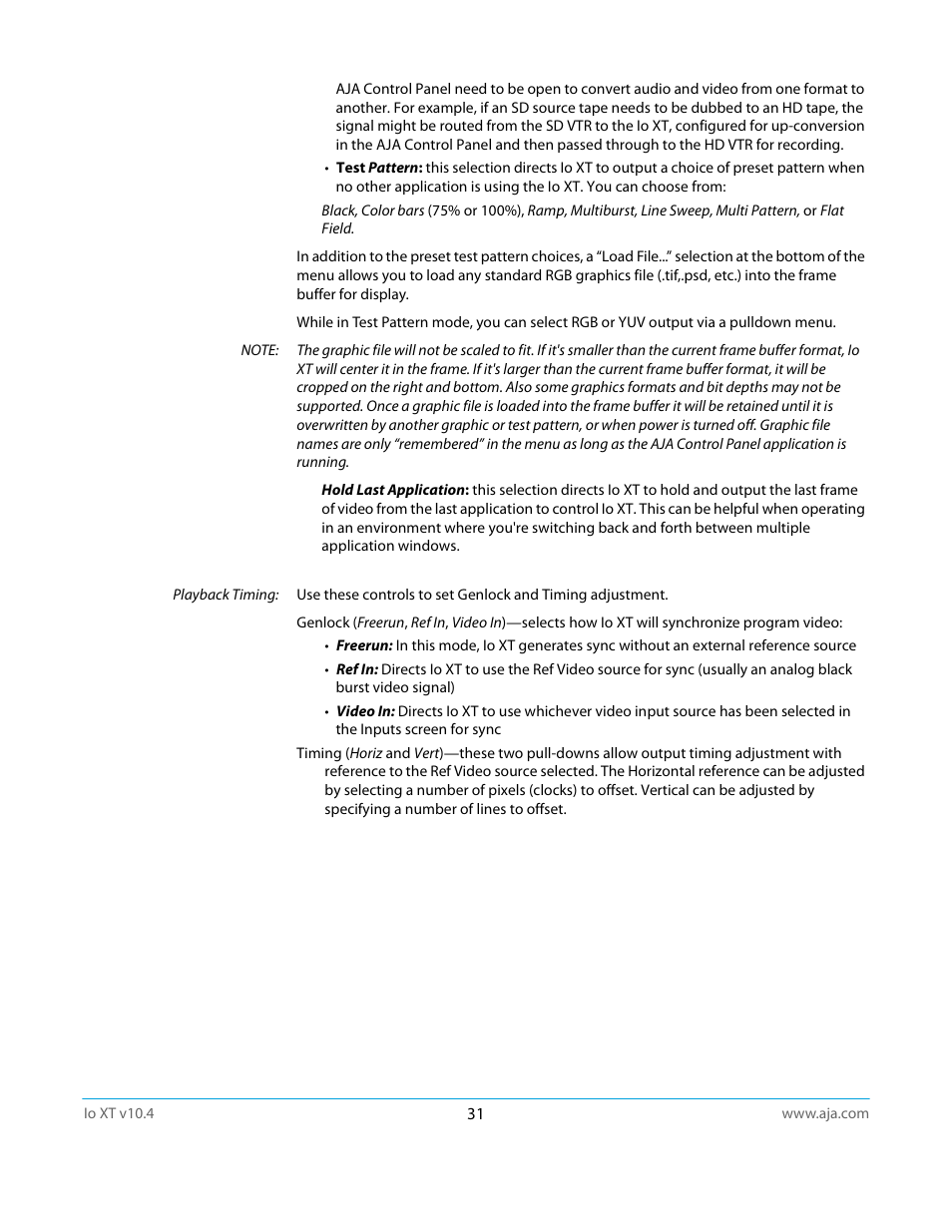 AJA IoXT User Manual | Page 31 / 70