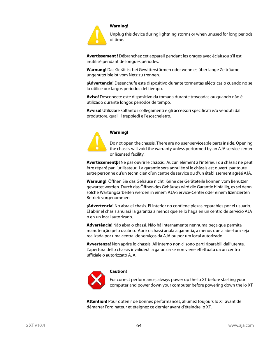 AJA IoXT User Manual | Page 64 / 70