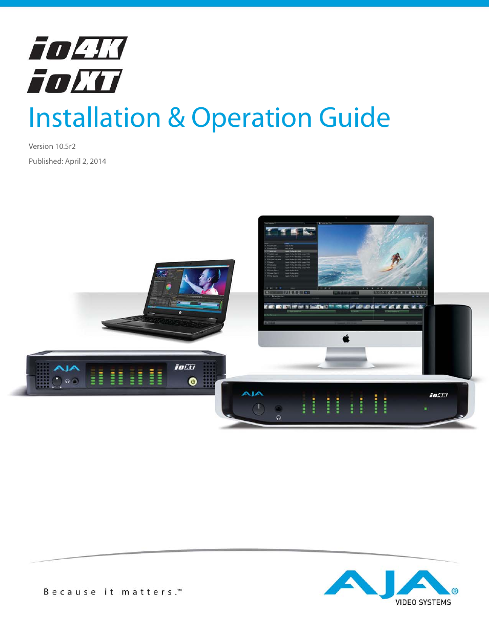 AJA Io4K User Manual | 74 pages