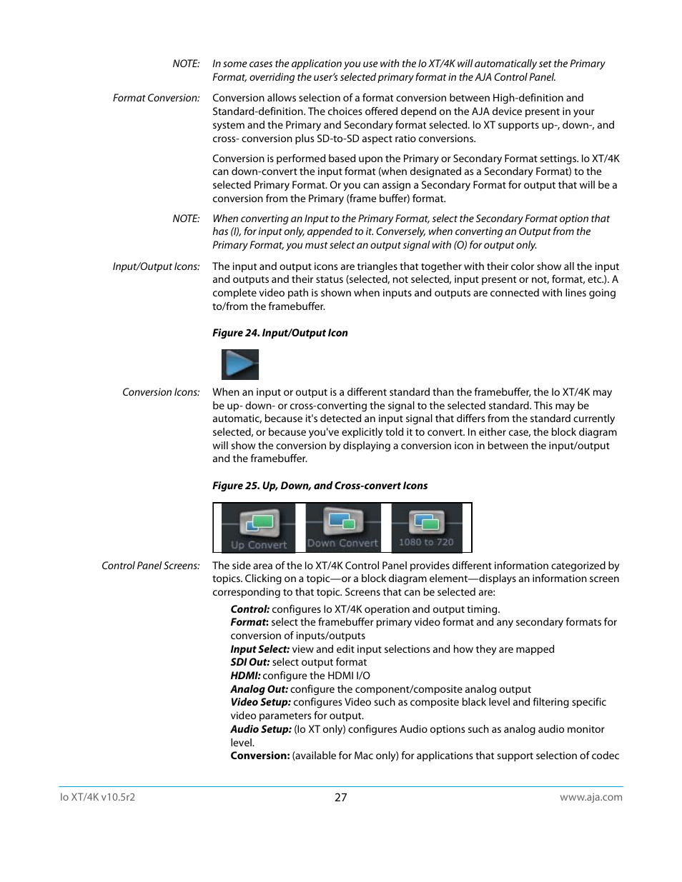 AJA Io4K User Manual | Page 27 / 74