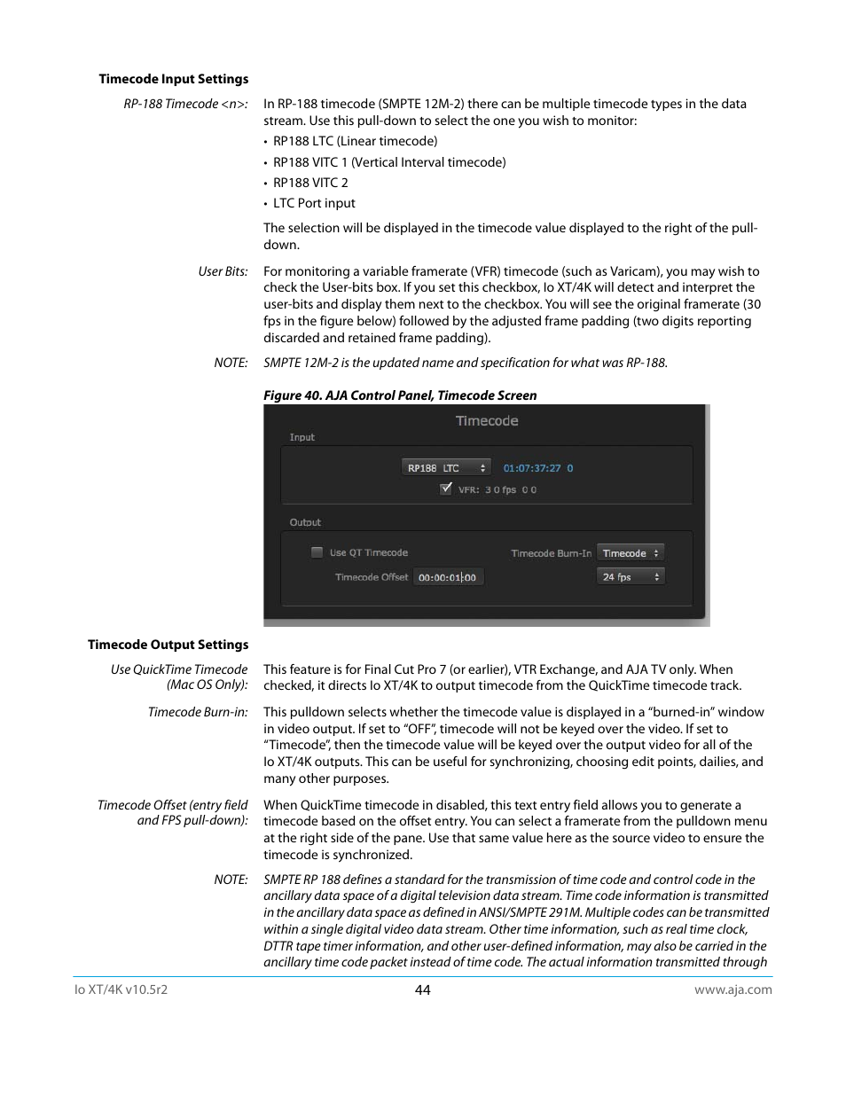 AJA Io4K User Manual | Page 44 / 74