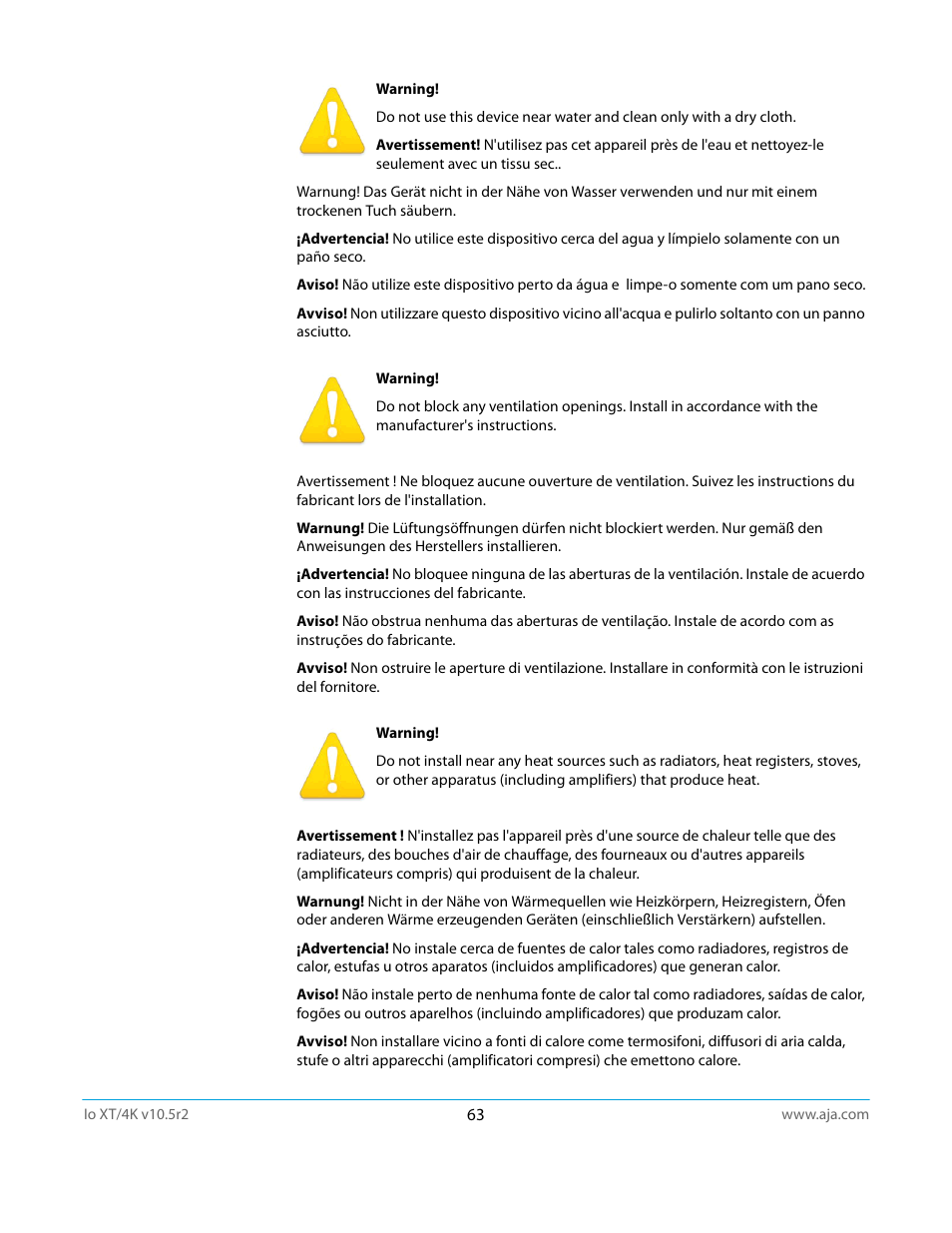 AJA Io4K User Manual | Page 63 / 74
