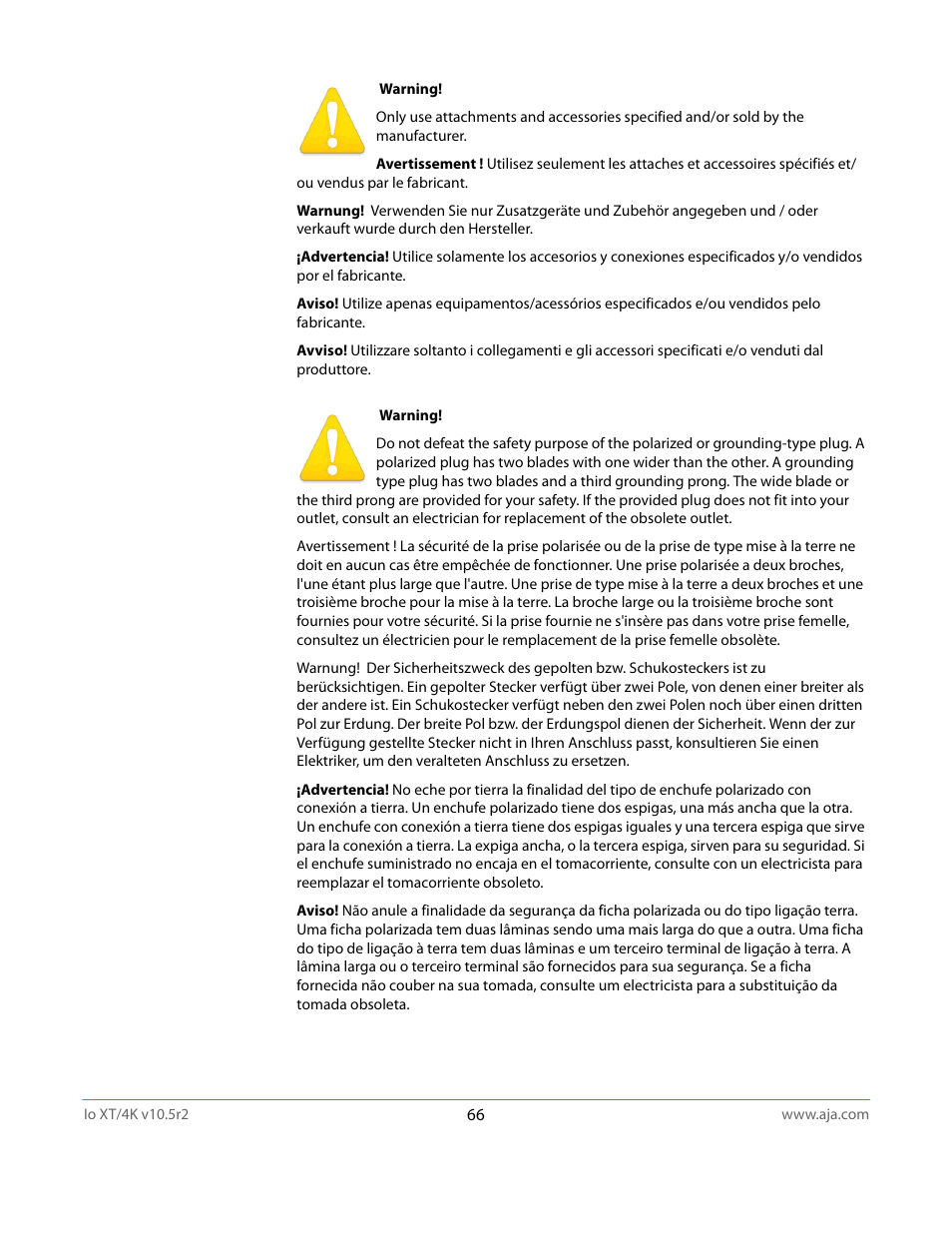 AJA Io4K User Manual | Page 66 / 74