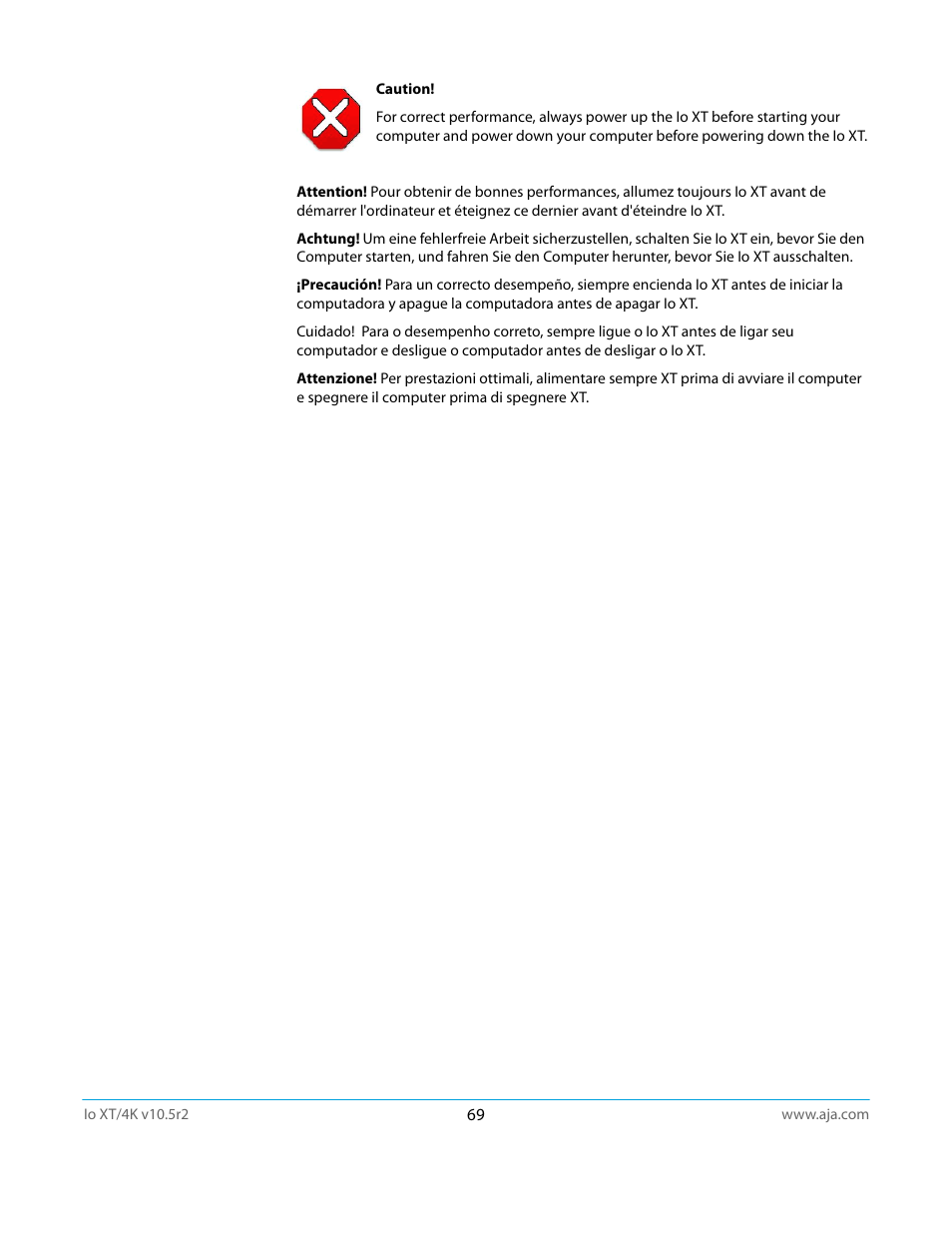 AJA Io4K User Manual | Page 69 / 74