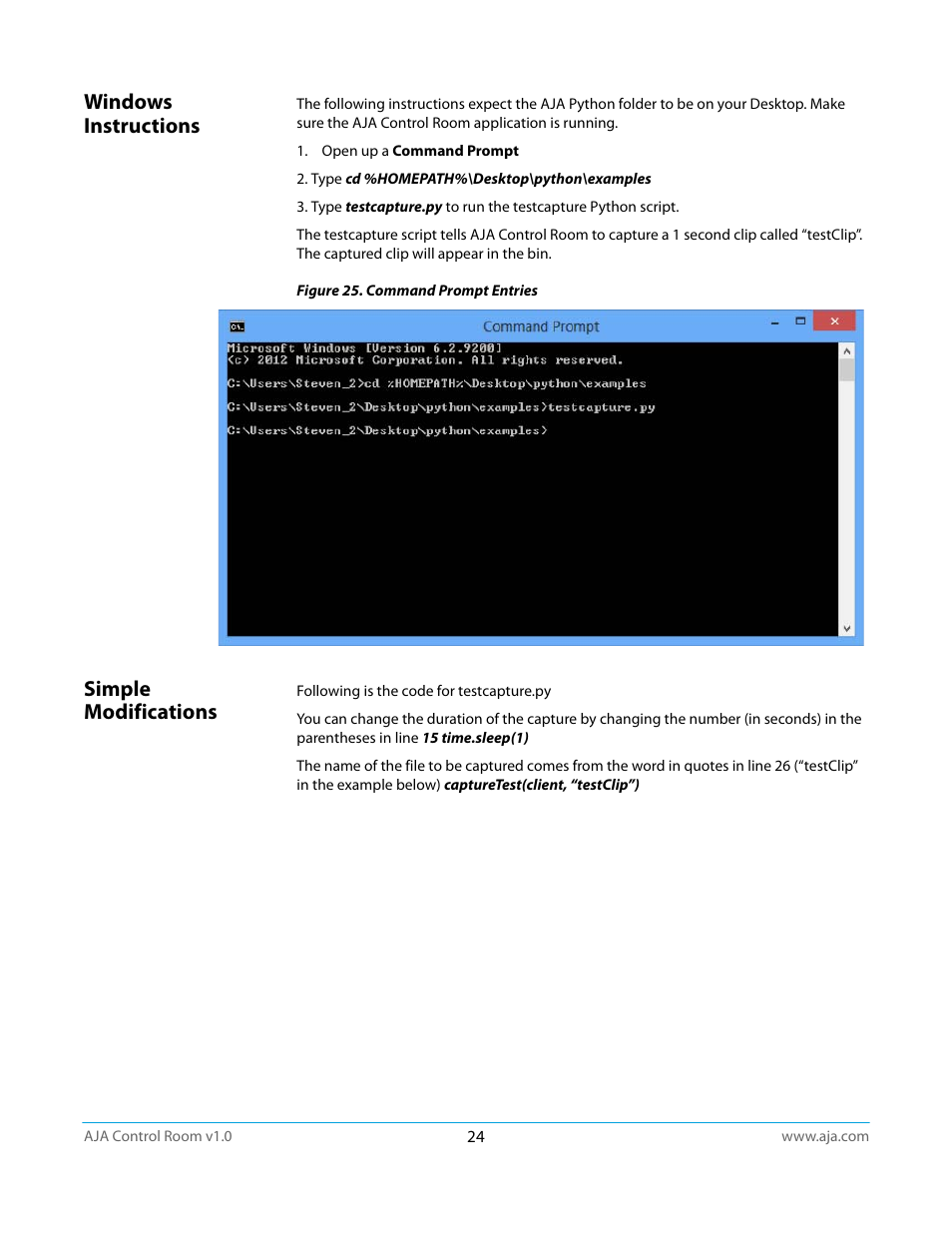 Windows instructions, Simple modifications, Windows instructions simple modifications | AJA Control Room User Manual | Page 24 / 25