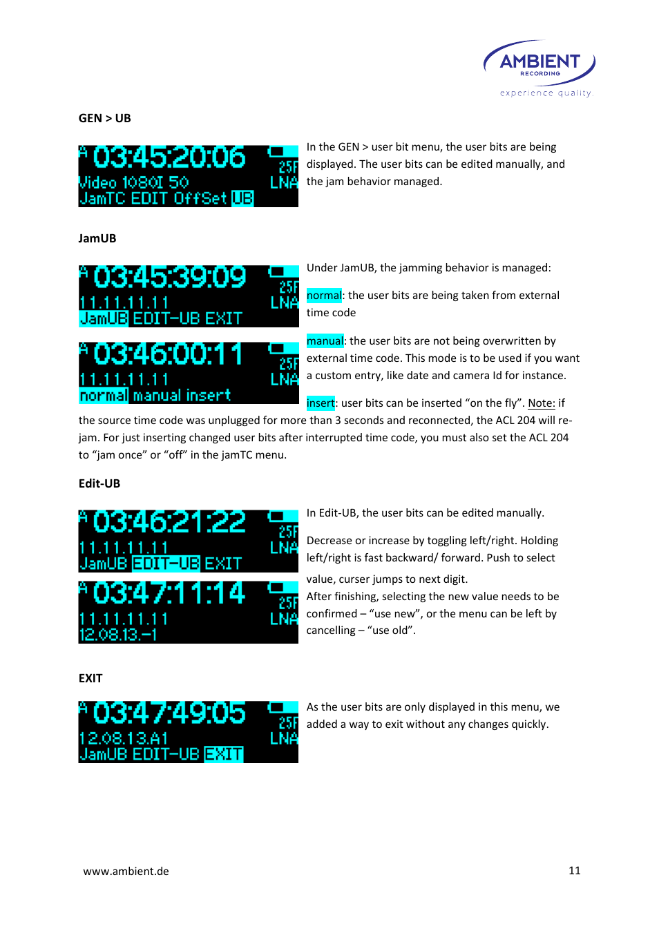 Ambient Lockit - ACL 204 User Manual | Page 13 / 32