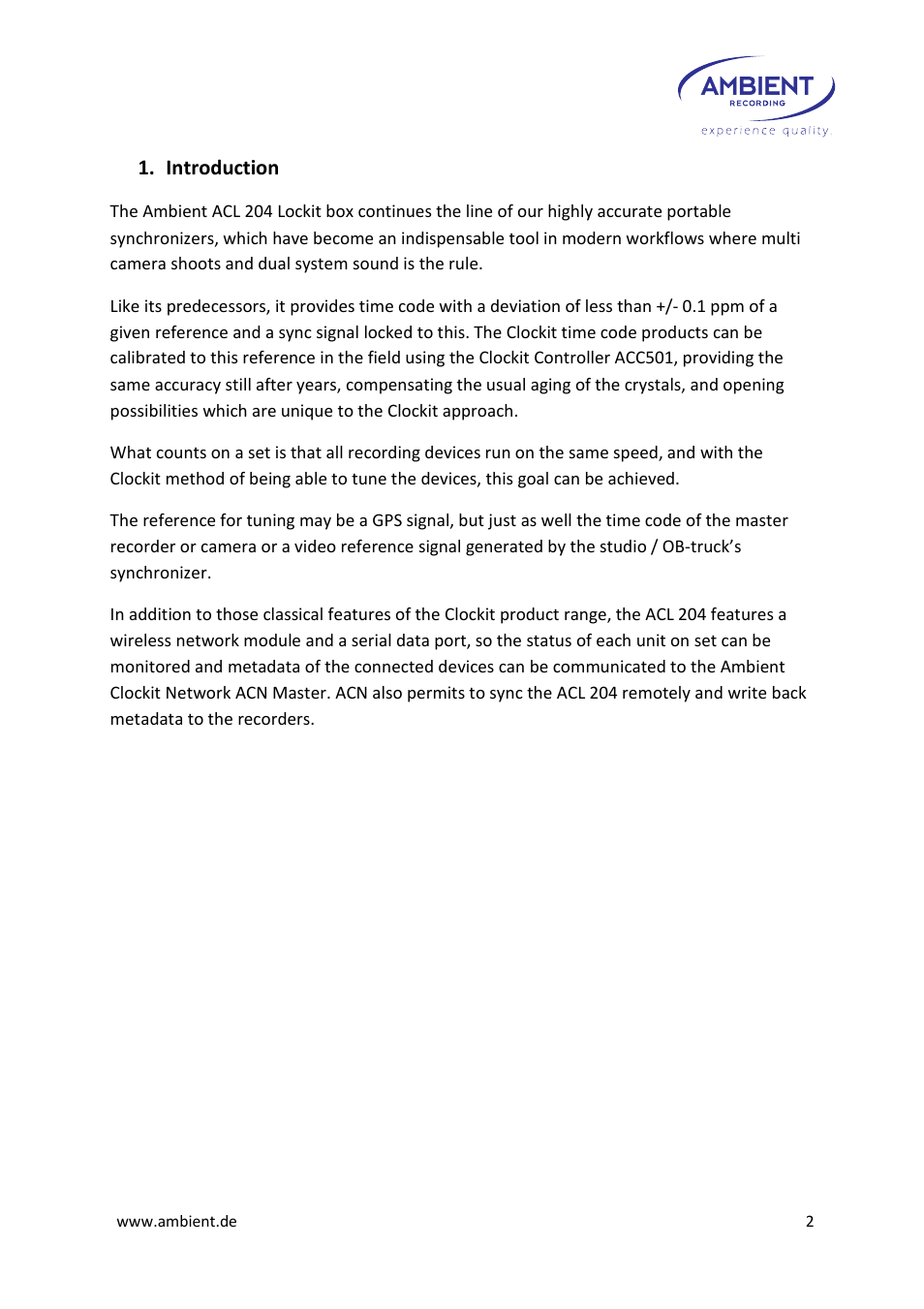 Ambient Lockit - ACL 204 User Manual | Page 4 / 32