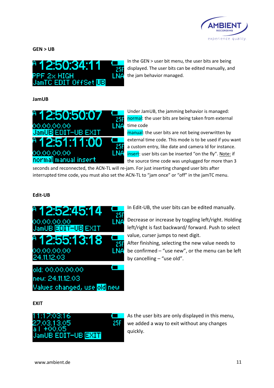 Ambient Tiny Lockit - ACN TL User Manual | Page 13 / 32