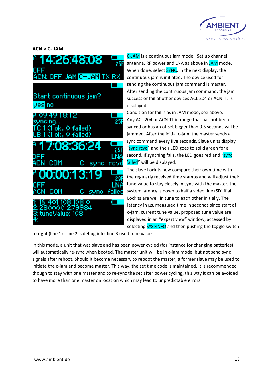 Ambient Tiny Lockit - ACN TL User Manual | Page 20 / 32