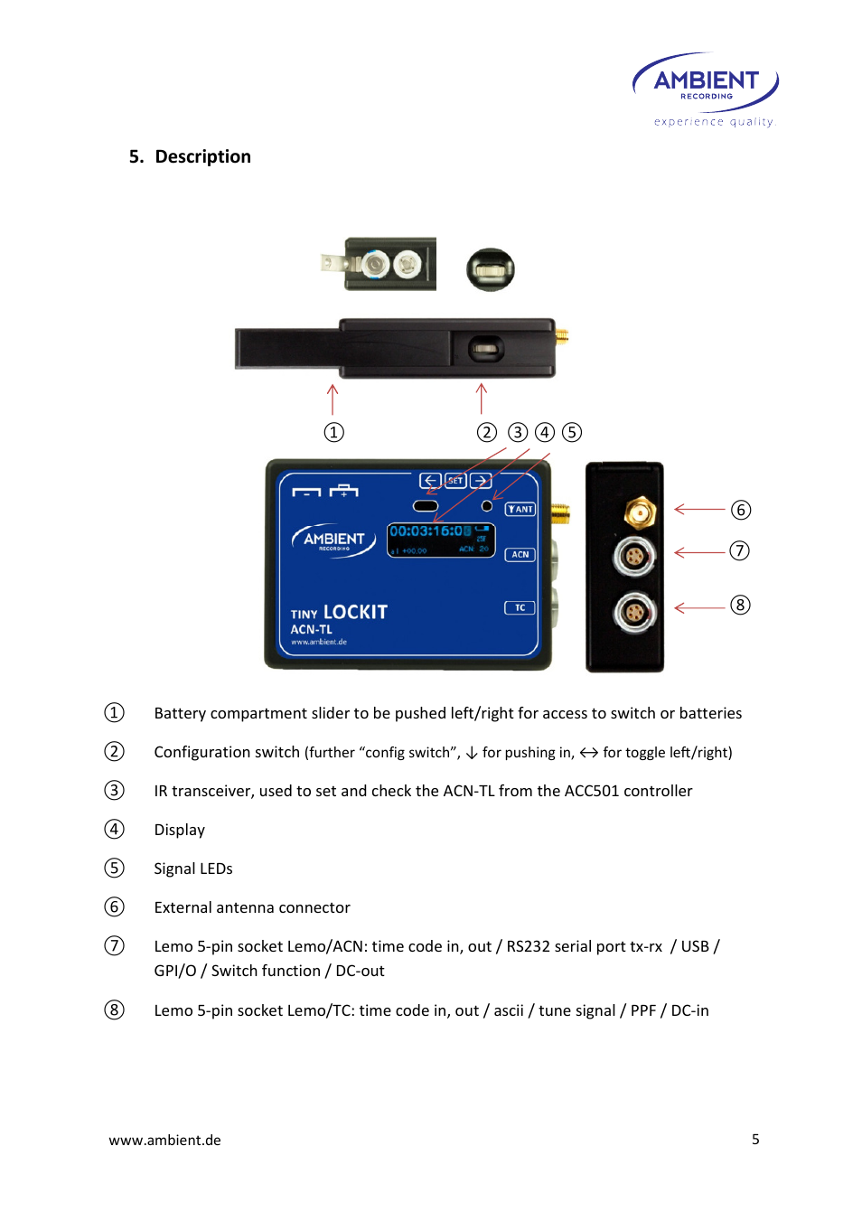 Ambient Tiny Lockit - ACN TL User Manual | Page 7 / 32