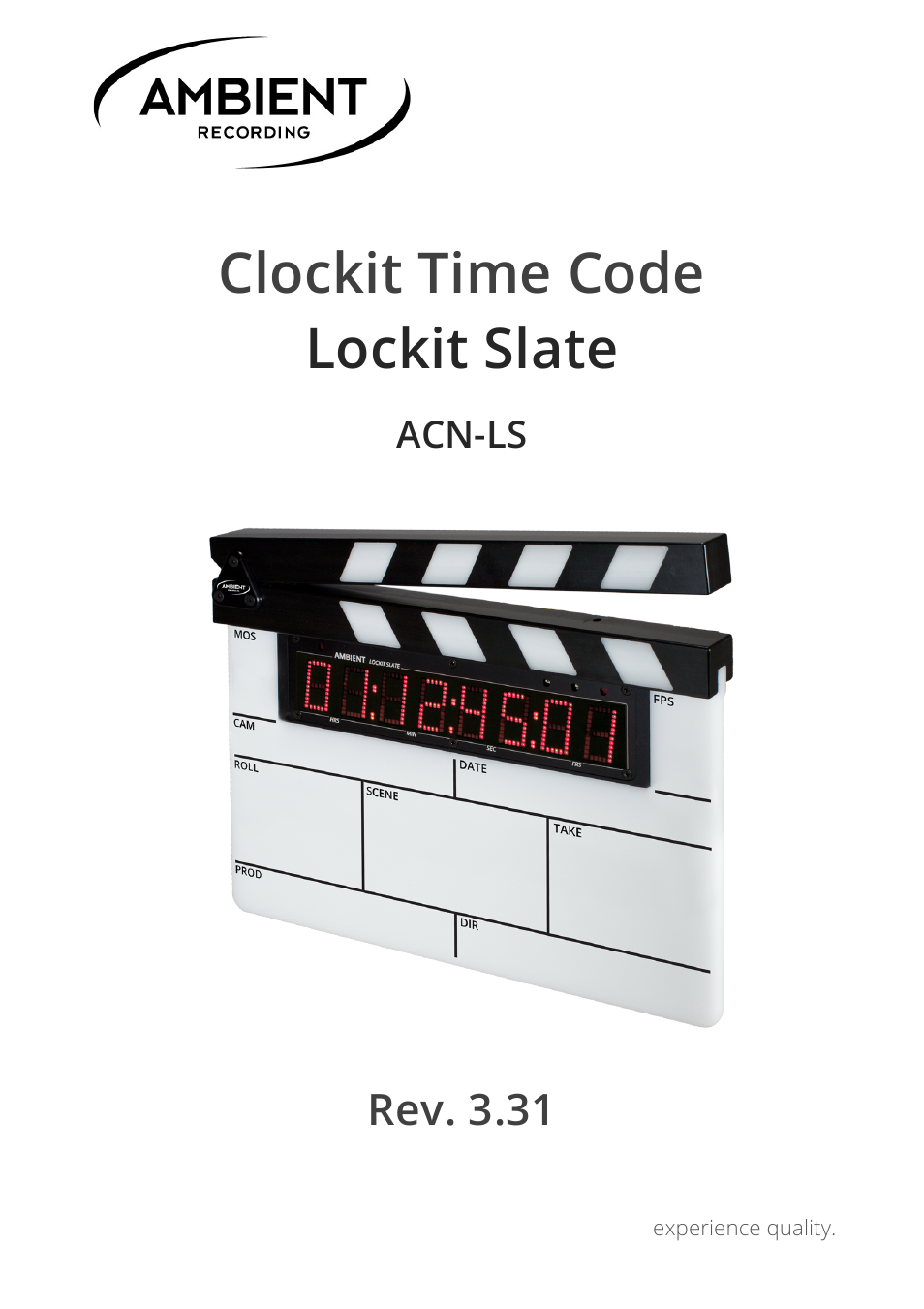 Ambient Lockit Slate, ACN-LS User Manual | 32 pages