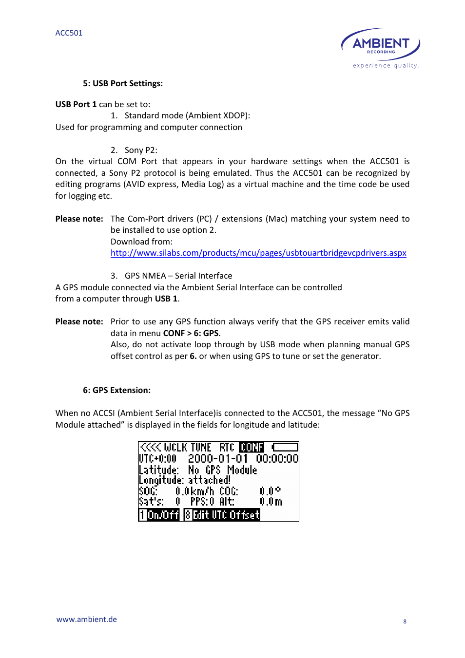 Ambient Controller - ACC 501 User Manual | Page 10 / 24