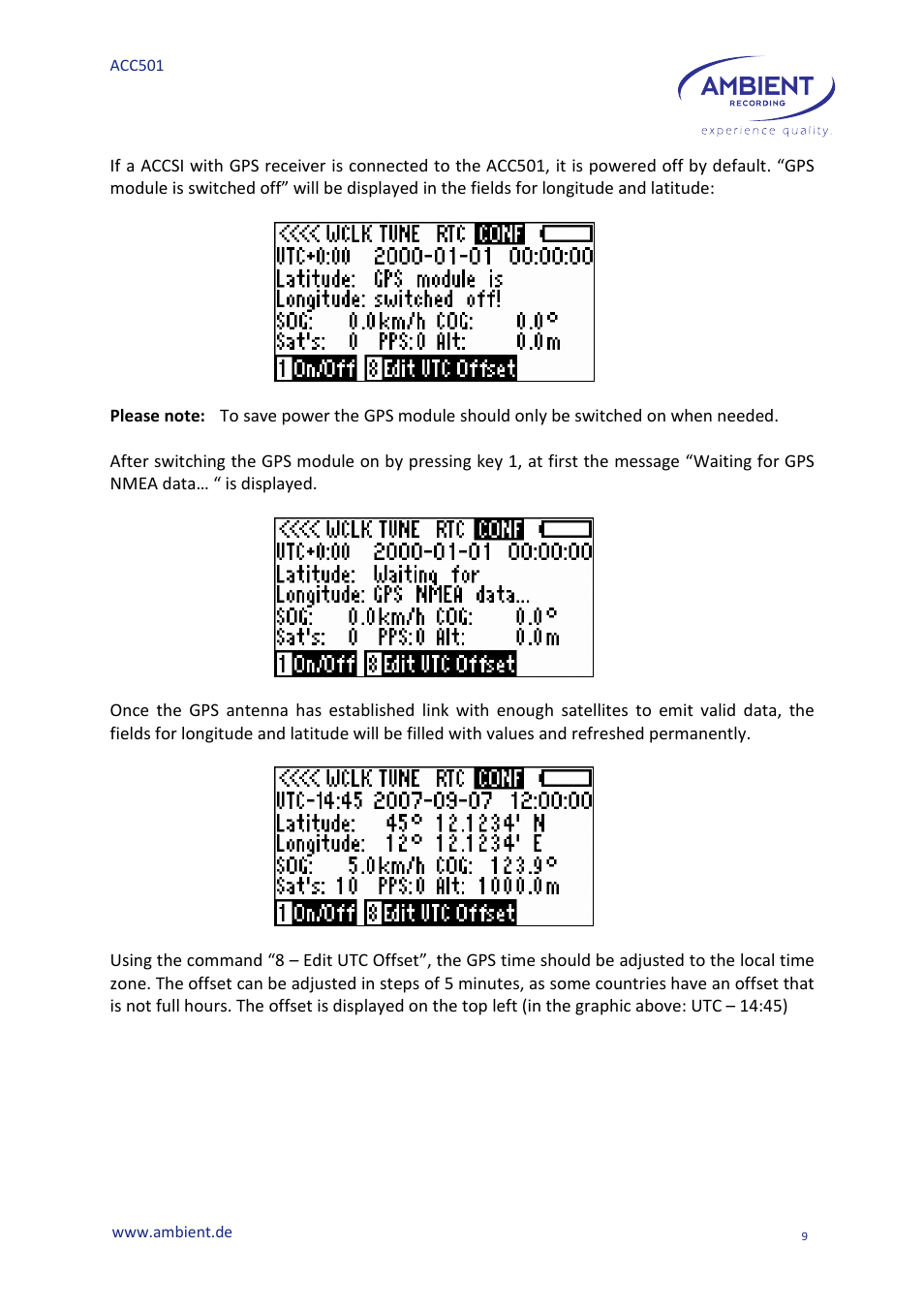 Ambient Controller - ACC 501 User Manual | Page 11 / 24