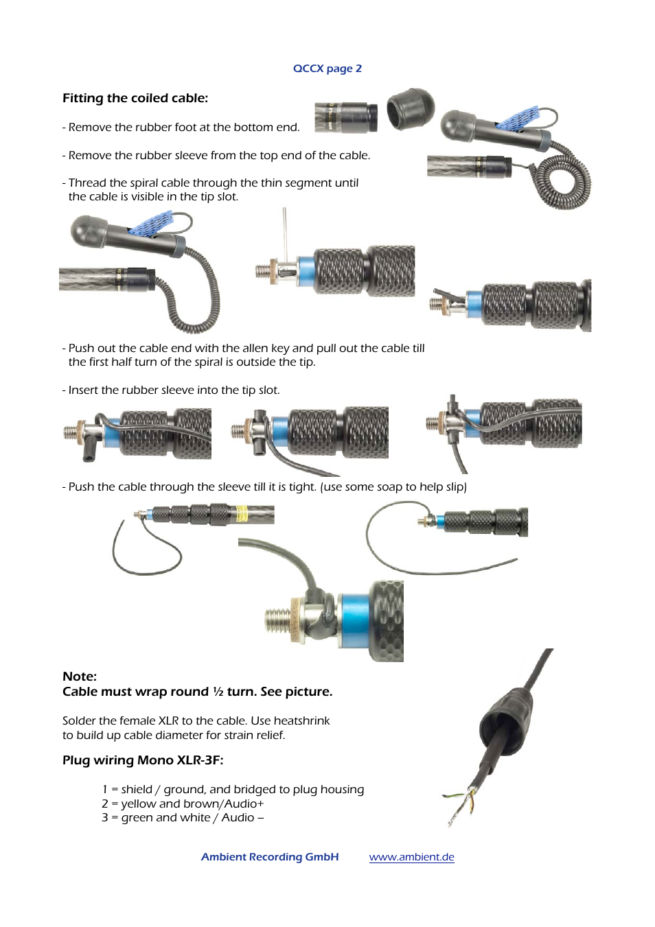 Ambient QCSX Boom Pole Cabling User Manual | Page 2 / 4