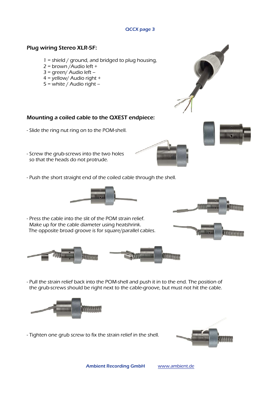 Ambient QCSX Boom Pole Cabling User Manual | Page 3 / 4
