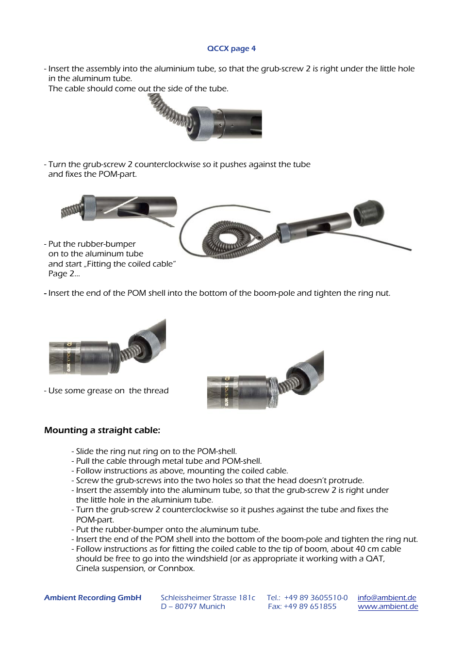 Ambient QCSX Boom Pole Cabling User Manual | Page 4 / 4