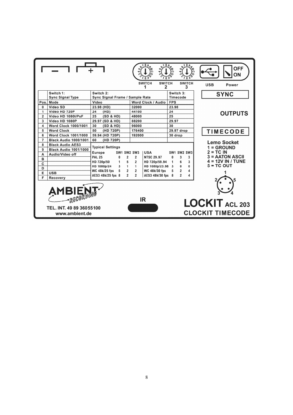 Ambient ACL 203 User Manual | Page 9 / 9