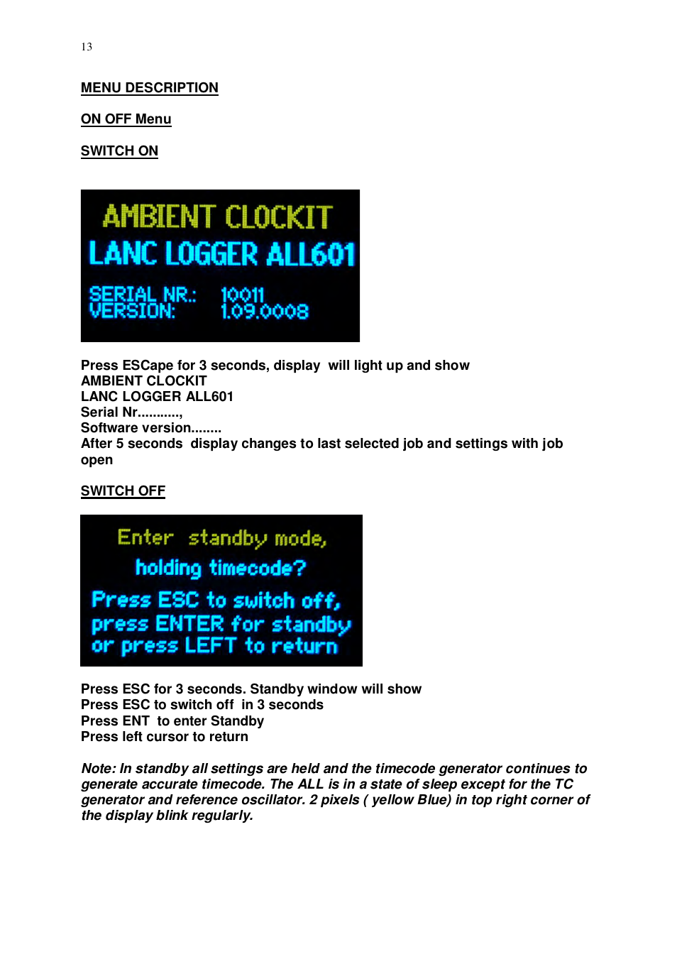 Ambient Lanc Logger - ALL601 User Manual | Page 13 / 20