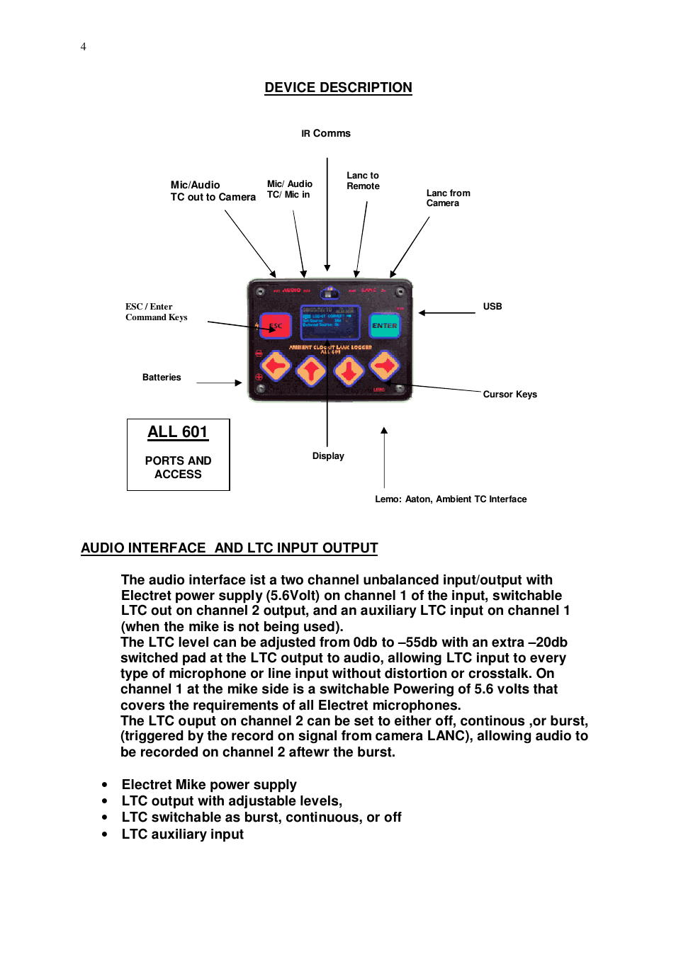 All 601 | Ambient Lanc Logger - ALL601 User Manual | Page 4 / 20