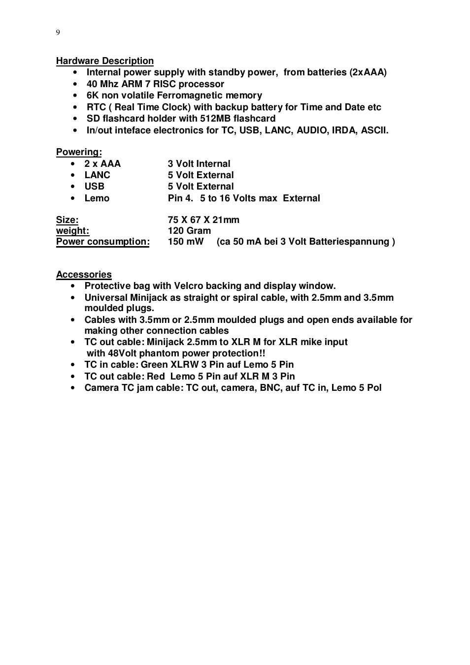 Ambient Lanc Logger - ALL601 User Manual | Page 9 / 20