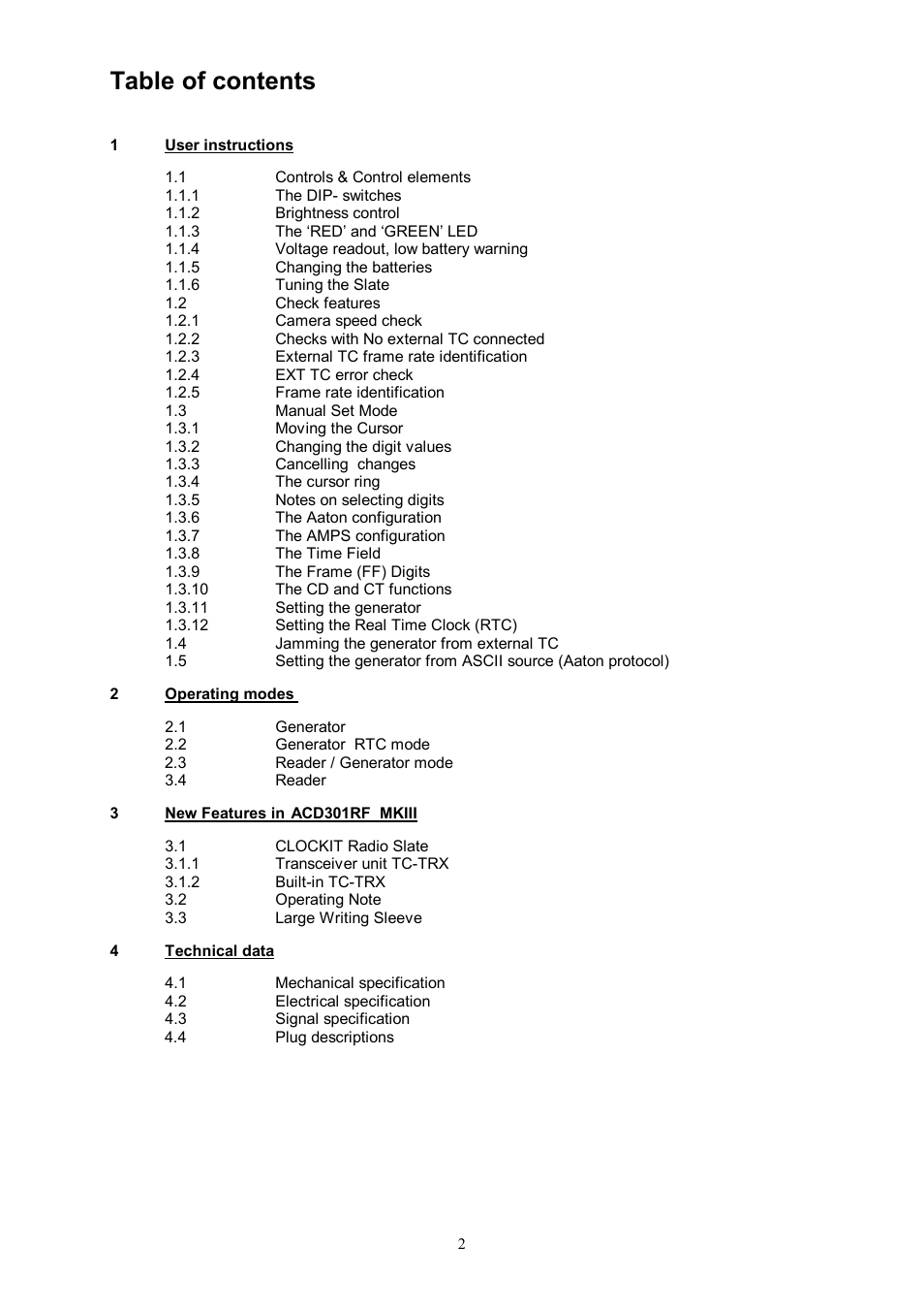 Ambient Wireless TC Slate - ACD 301 RF User Manual | Page 2 / 21