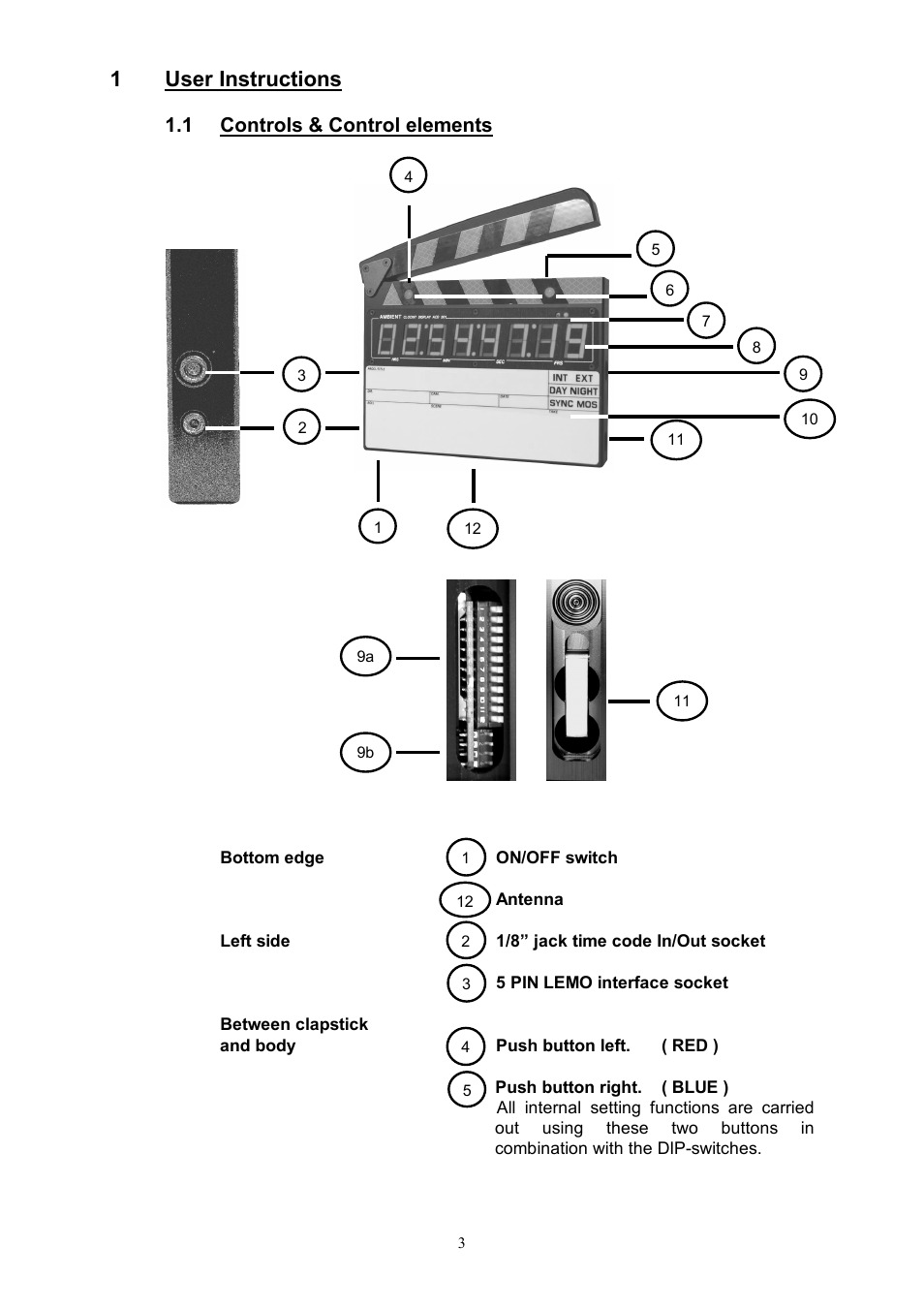 1user instructions | Ambient Wireless TC Slate - ACD 301 RF User Manual | Page 3 / 21