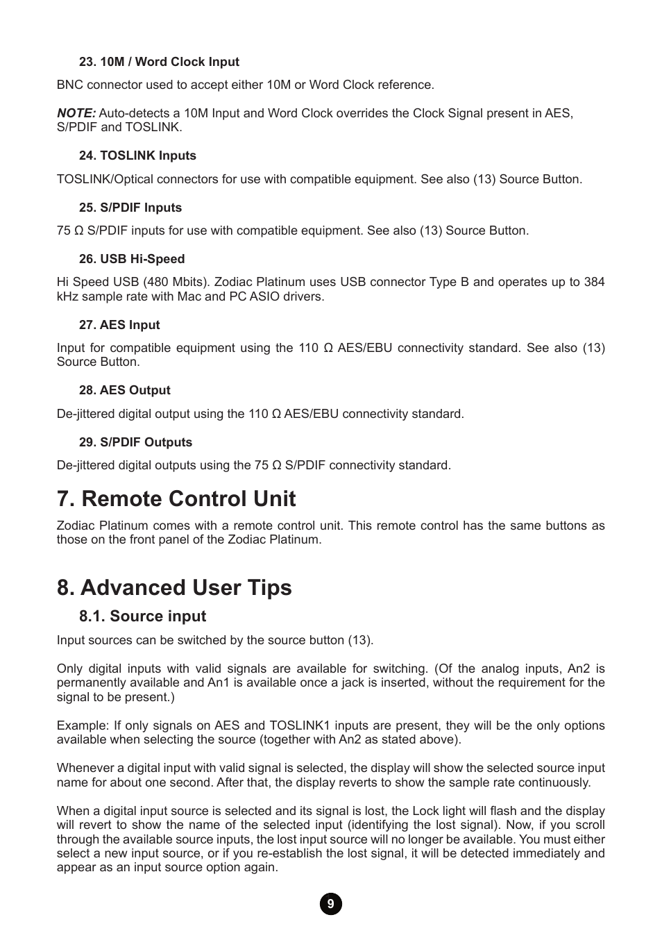Remote control unit, Advanced user tips | Antelope Audio Zodiac Platinum DSD DAC User Manual | Page 11 / 24