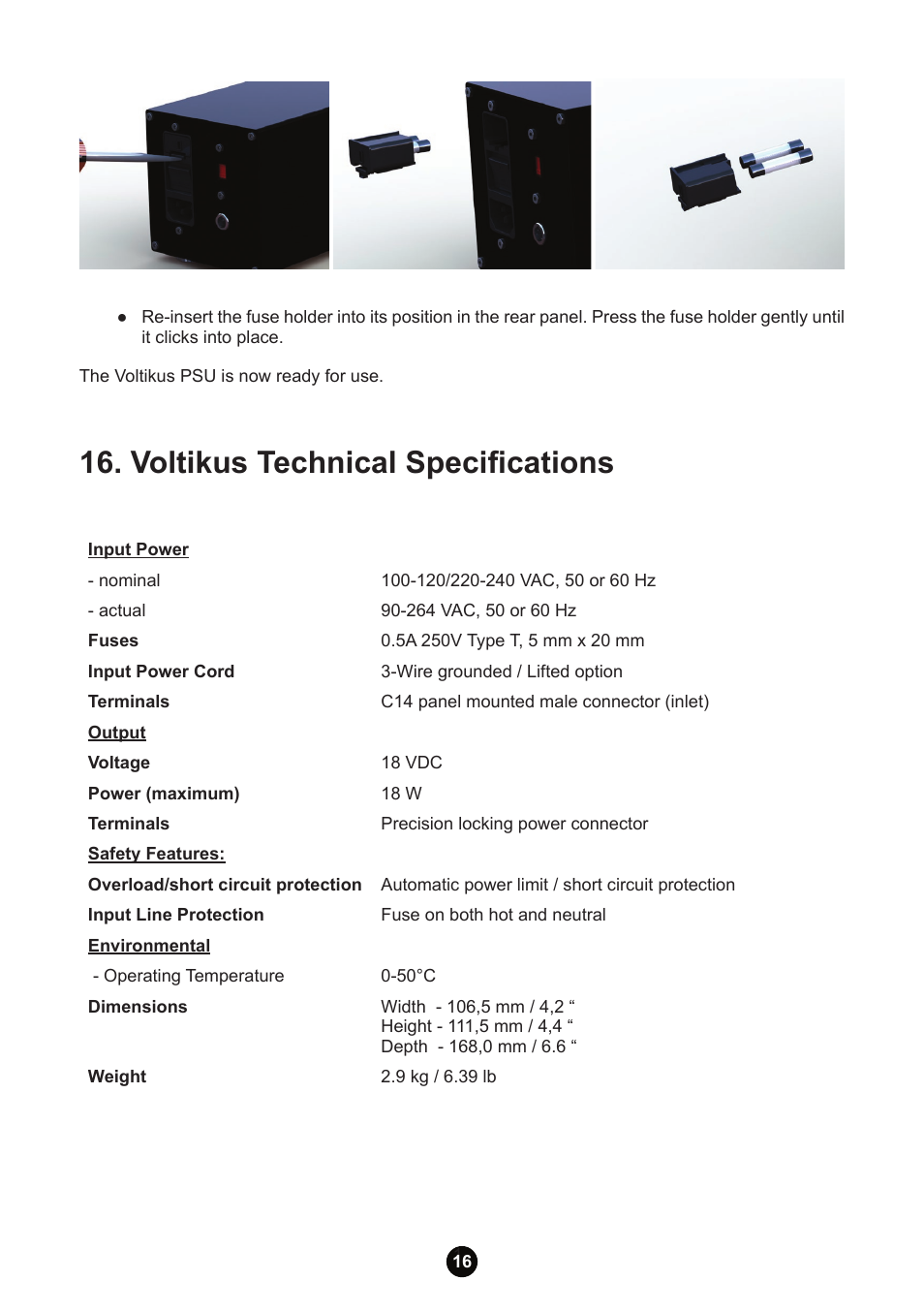 Voltikus technical specifications | Antelope Audio Zodiac Platinum DSD DAC User Manual | Page 18 / 24