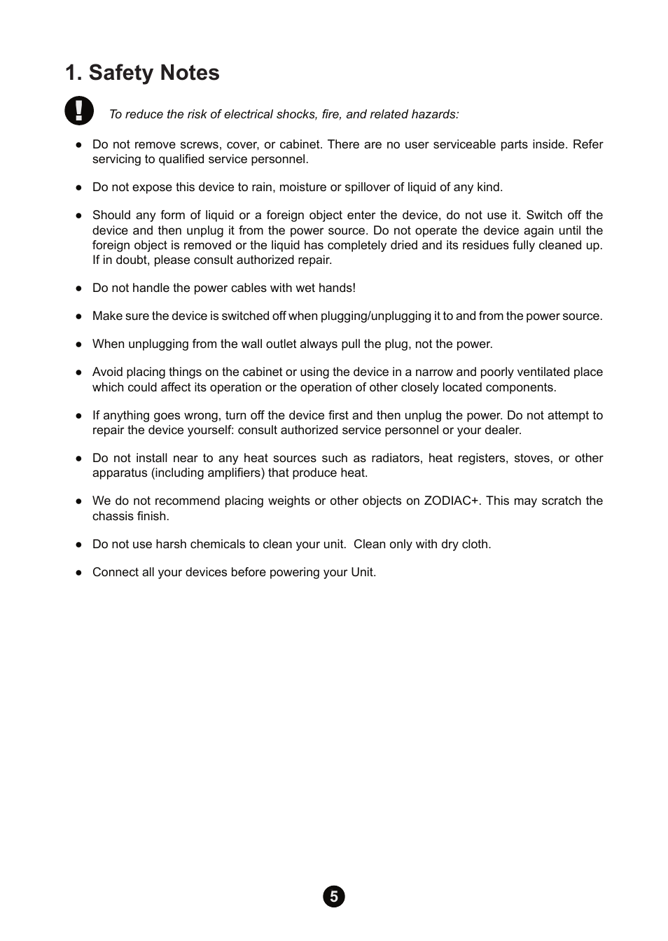 Safety notes | Antelope Audio Zodiac Plus DAC User Manual | Page 4 / 14