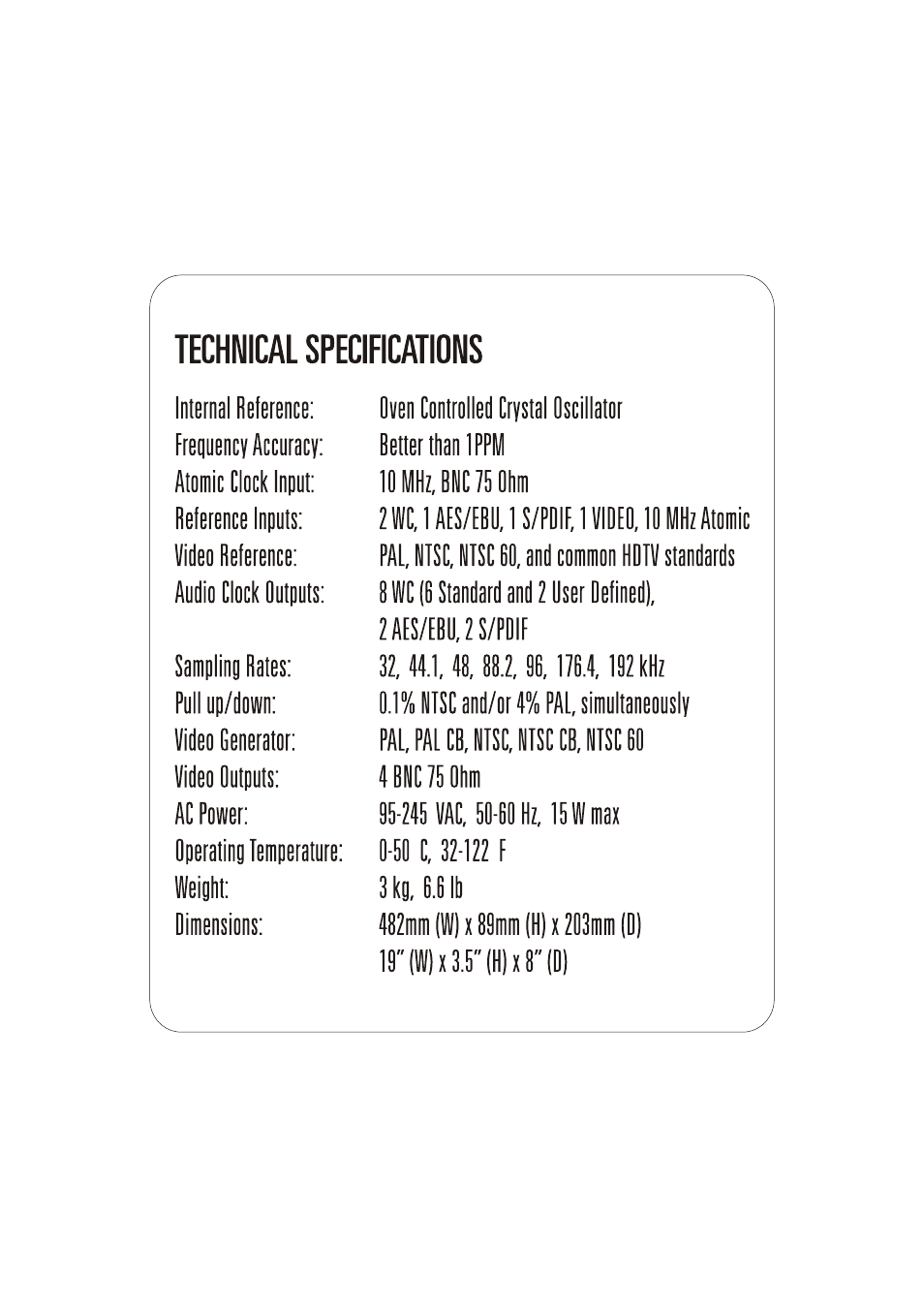 Antelope Audio OCX-V Master Clock User Manual | Page 11 / 11