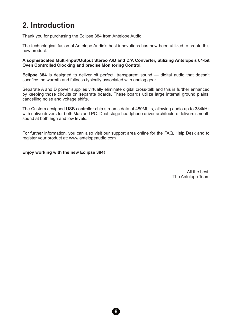 Introduction | Antelope Audio Eclipse 384 User Manual | Page 5 / 43