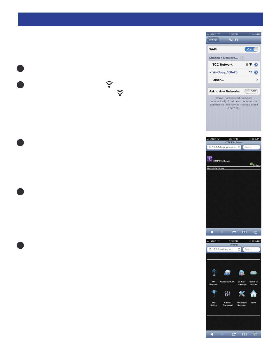 Operation - other wi-fi setting | Apotop DW21 Wi-Copy User Manual User Manual | Page 21 / 23