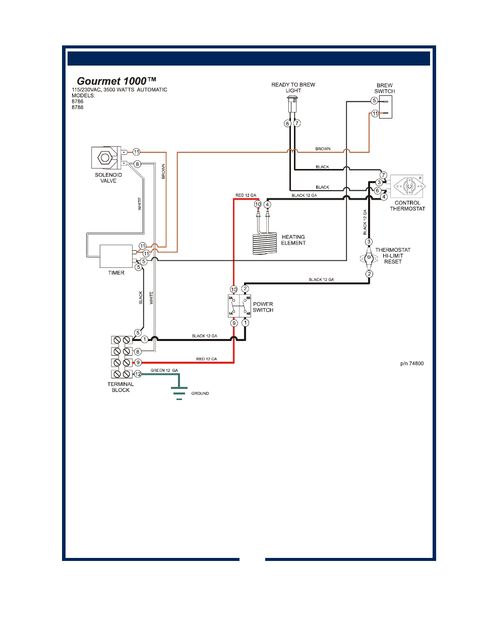 Wiring diagram (continued) 23 | Bloomfield 8782 User Manual | Page 25 / 26