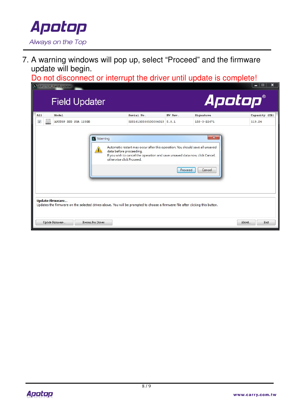 Apotop S3A User Manual | Page 8 / 9