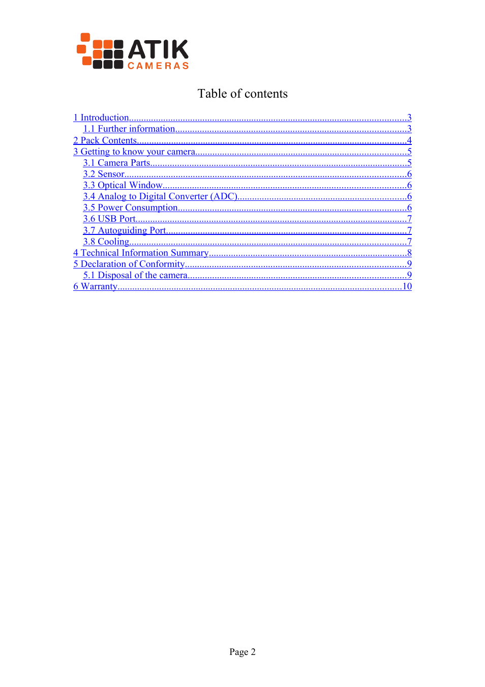 ATIK Cameras 314L+ User Manual User Manual | Page 2 / 10