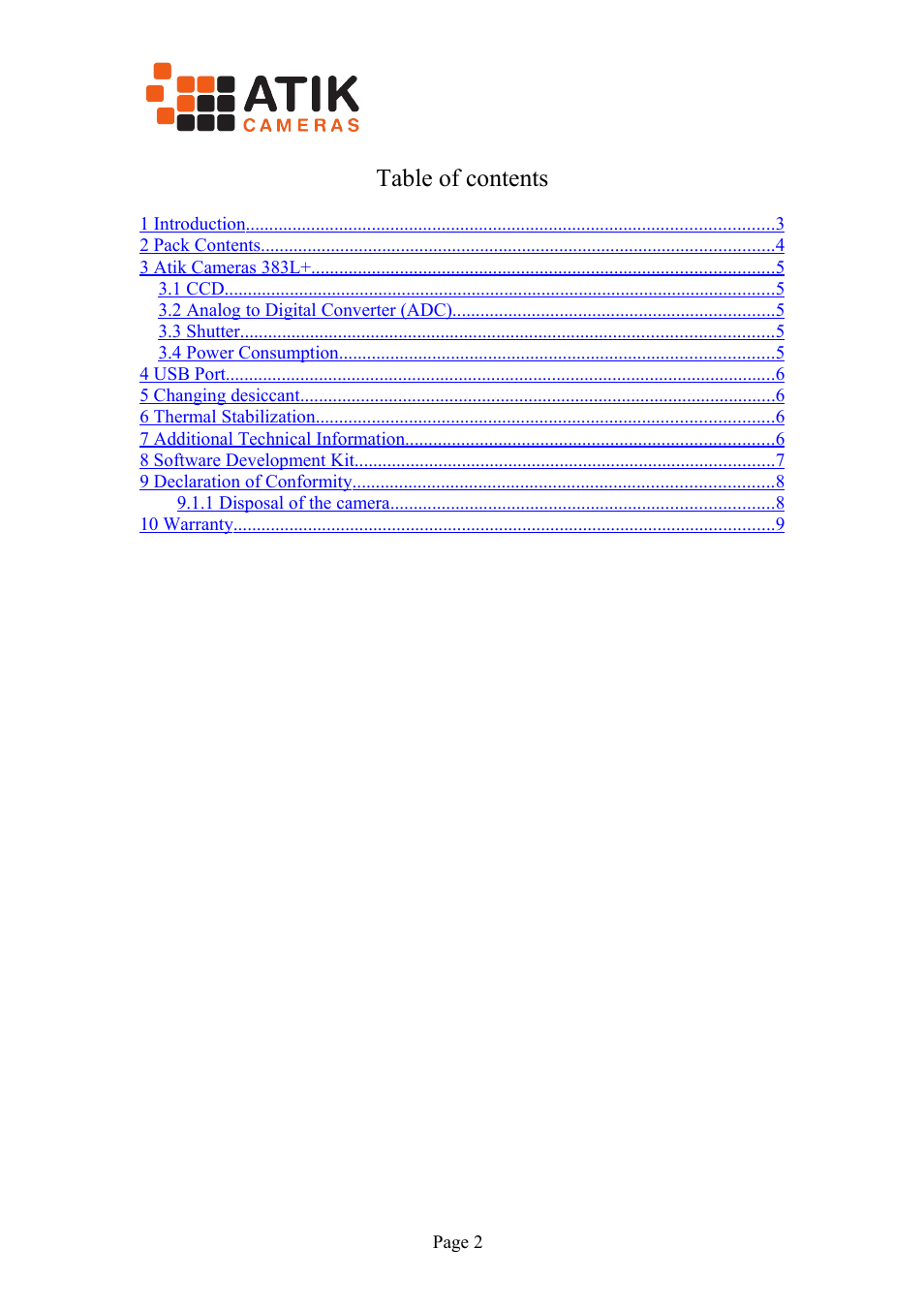 ATIK Cameras 383L+ User Manual User Manual | Page 2 / 9