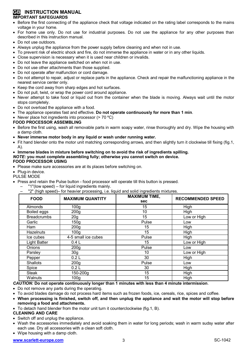 Scarlett SC-1042 User Manual | Page 3 / 20